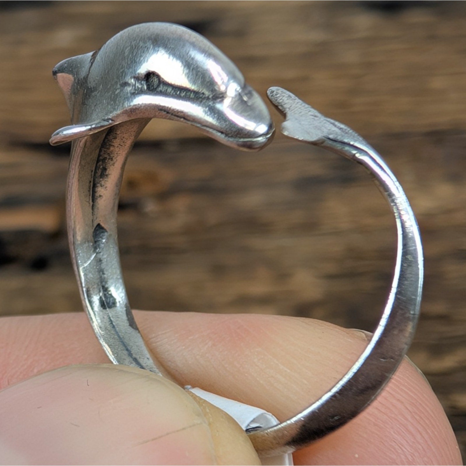 Vintage Dolphin Bypass Sterling Silver 925 Ring Size 6 3/4