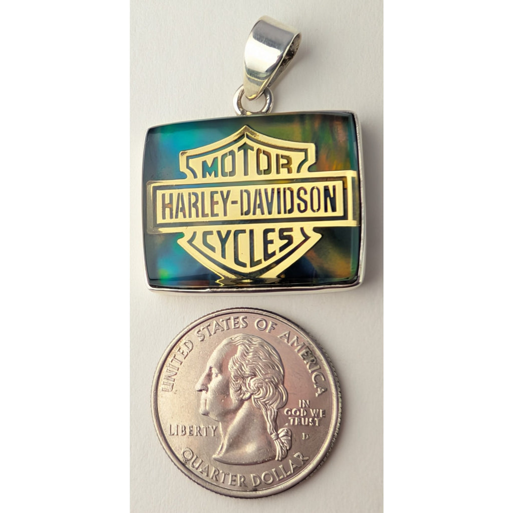 Harley Davidson Sterling Silver 925 Multicolor Opalescent Pendant
