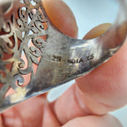 Rainbow Moonstone Filigree Shield Ring Size 7 1/2 Sterling Silver 925 Vintage