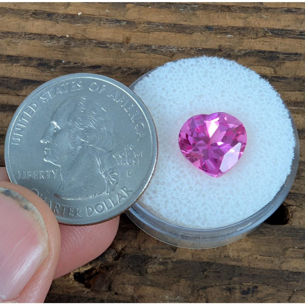 5.25ct Pink SAPPHIRE Heart Cut Lab Created 10mm x 10mm