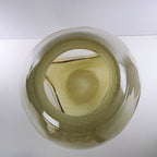 12" Eastern Tan Window Glass Vase Vintage Hand Blown