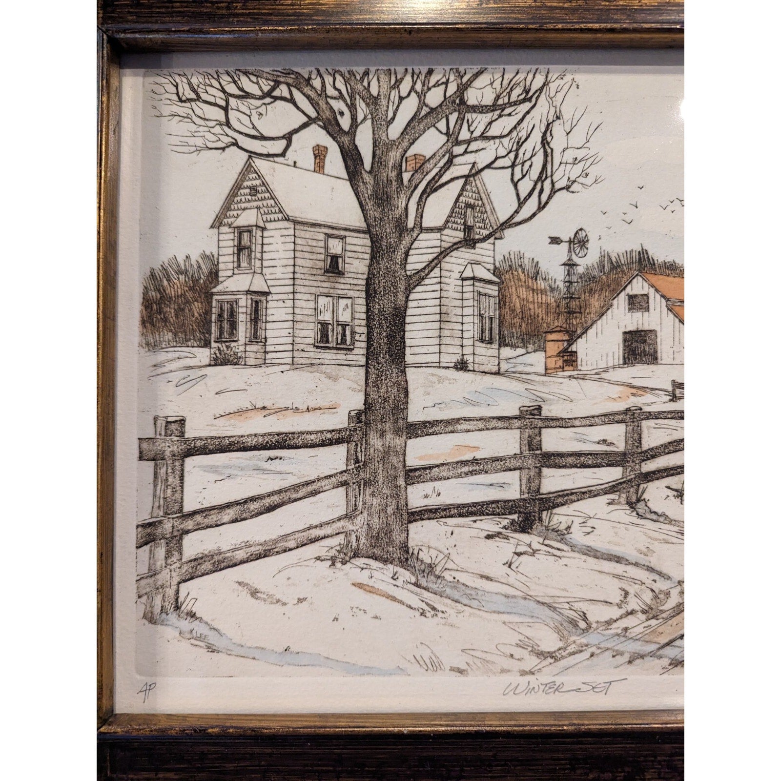 Keith Lee Winter Print Artist Proof Framed MCM Artwork