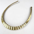 Vintage Mother of Pearl Inlay Brass Choker Collar Necklace Vintage