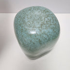 Seafoam Green Bubble Trap Art Glass Vase Hand Blown Square Vessel