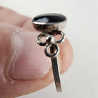 Vintage Black Onyx Inlay Ring Size 5 3/4 in Sterling Silver 925