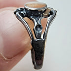 Peach Enamel Sterling Silver Bali 925 Open Ring Size 5 1/2 Vintage