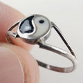 Yin Yang Enamel Vintage Ring Size 7 1/2 in Sterling Silver 925