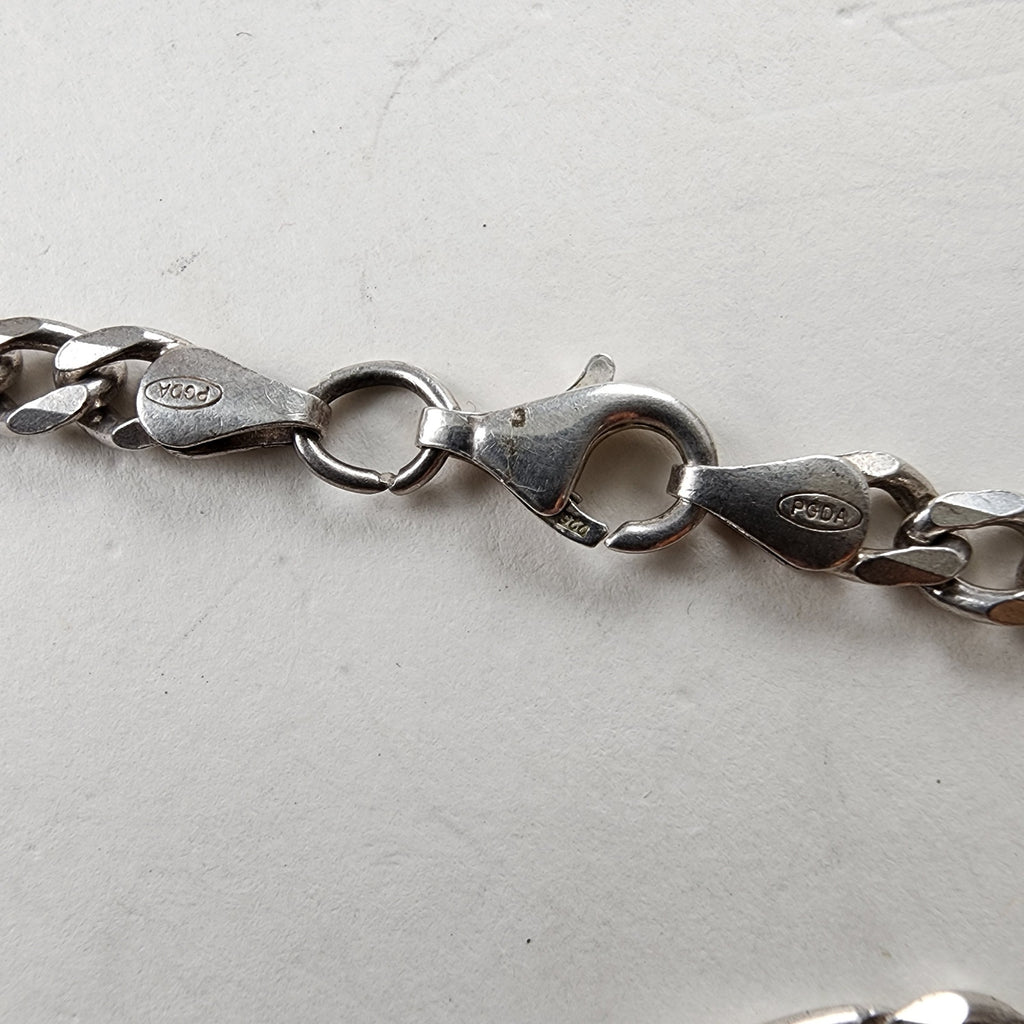 Vintage 22" Figaro 6mm Sterling Silver 925 Chain Necklace 26g Italy