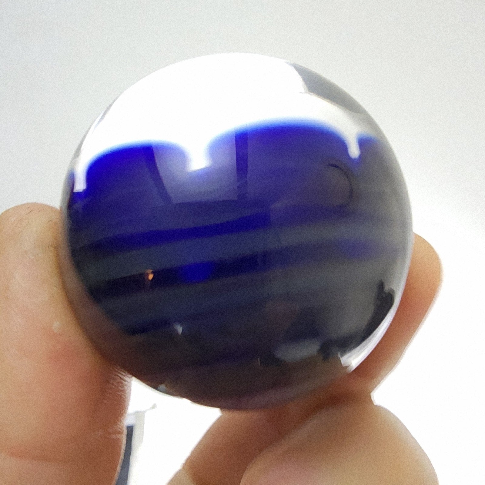 50mm Dichroic Blue Vortex Marble Borosilicate Handmade
