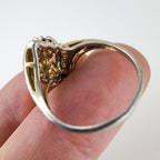 Gold Over Sterling Silver 925 Diamond Accent Cluster Bypass Ring Size 8 1/2