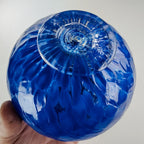 5" Hand Blown Blue Glass Float Cobalt Color with Stand