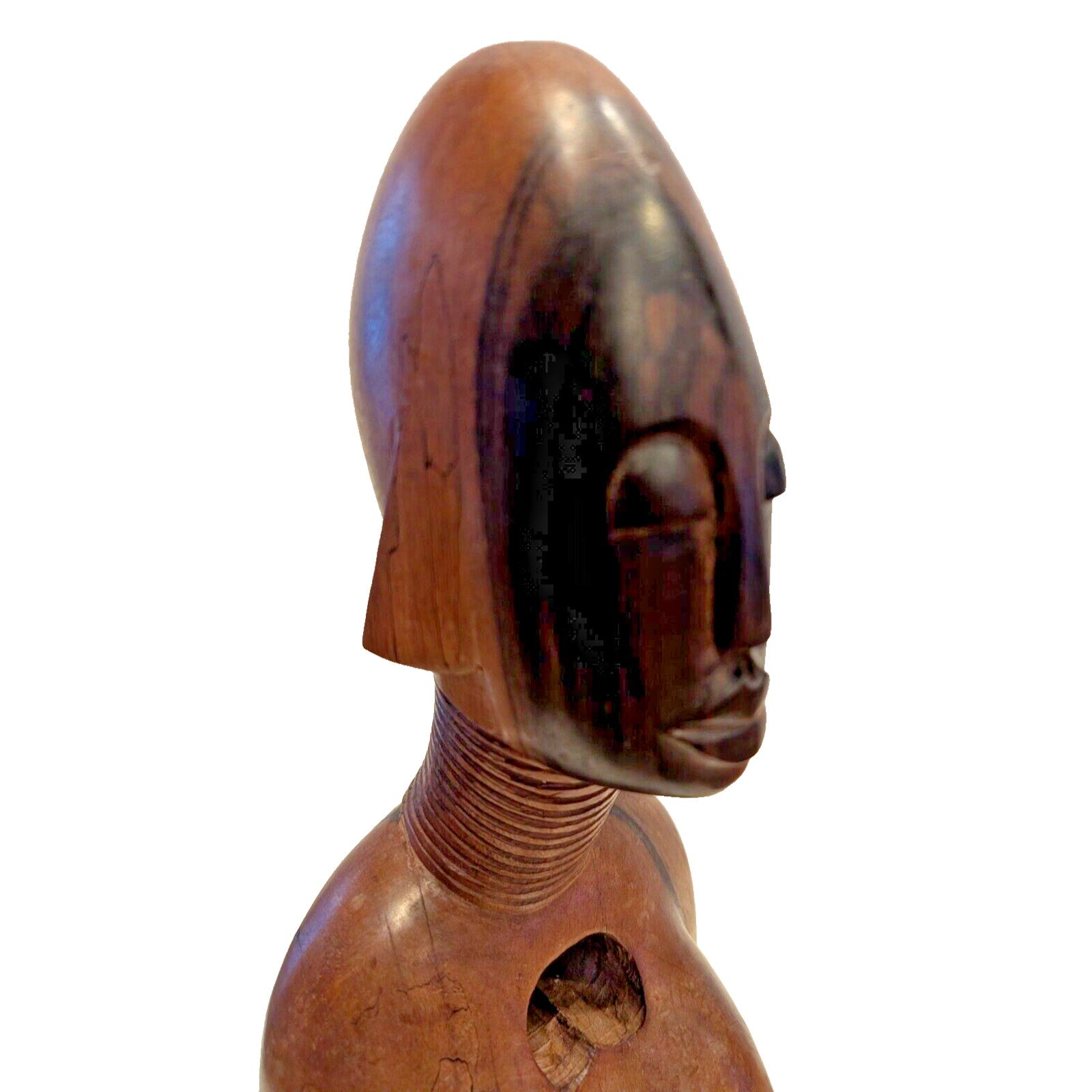 Midcentury African Carved Wood Nude Female Statue - 12" MCM Excellent Condition