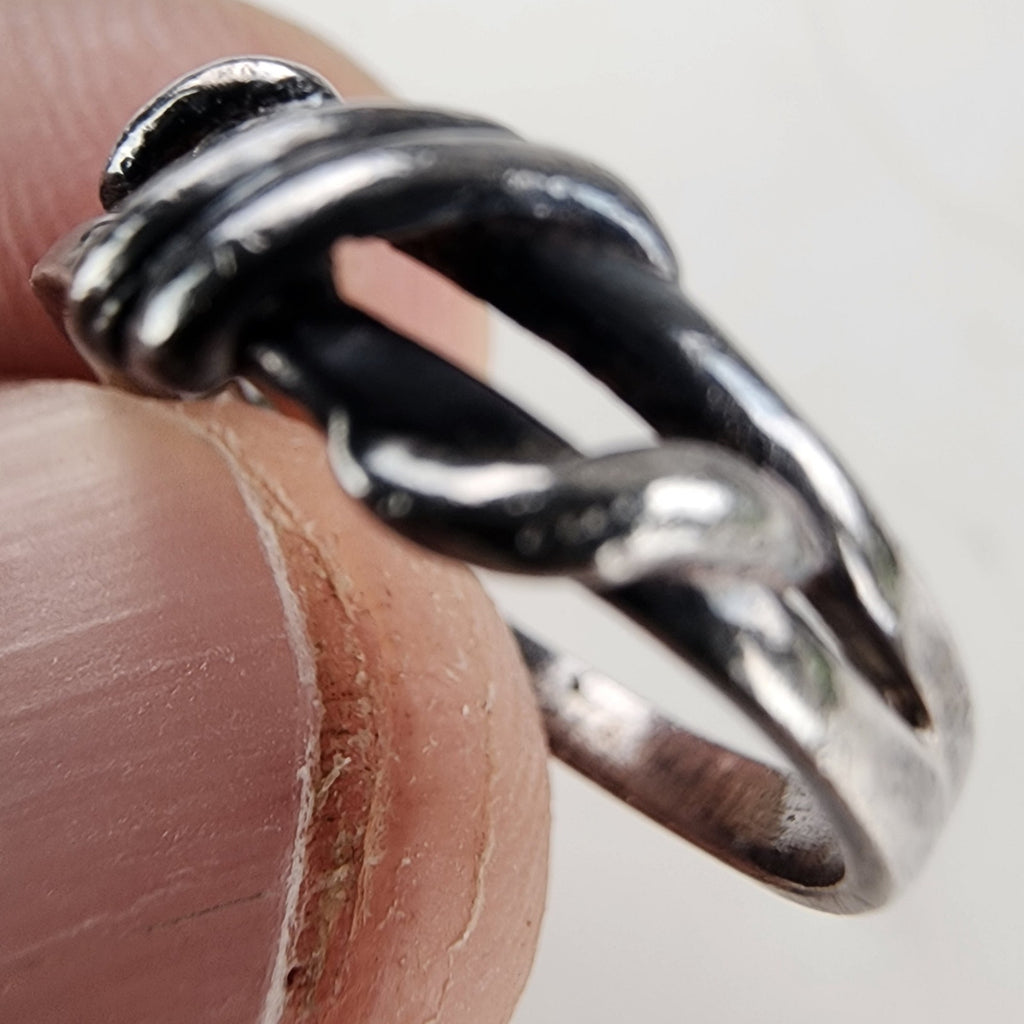 Vintage Braided Crossover Ring Size 5 1/2 in Sterling Silver 925