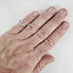 Three Stone Trillion & Princess Cut Ring Size 6 w Gold over Sterling Silver 925