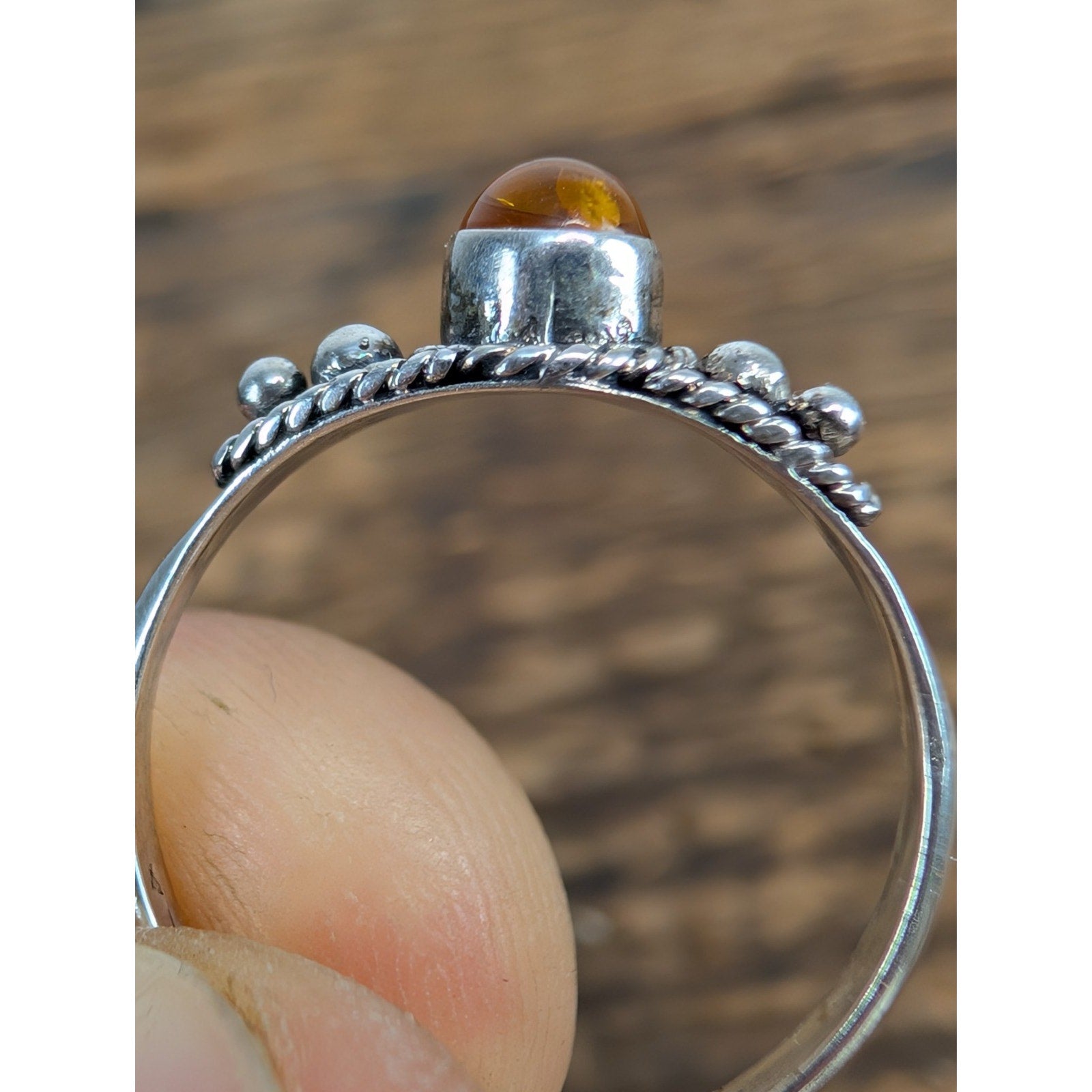 Vintage Nepal GARNET Sterling Silver 925 Ring Size 5 1/4