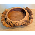 Hand Carved Wood Native Container Box Signed Mazive 1994