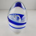 3" Air Trap Swirl Bubble Art Glass Paperweight Vintage Hand Blown Borosilicate