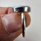 Opal Inlay Southwestern Ring Size 5 Sterling Silver 925 Black Onyx Vintage