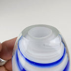 3" Air Trap Swirl Bubble Art Glass Paperweight Vintage Hand Blown Borosilicate
