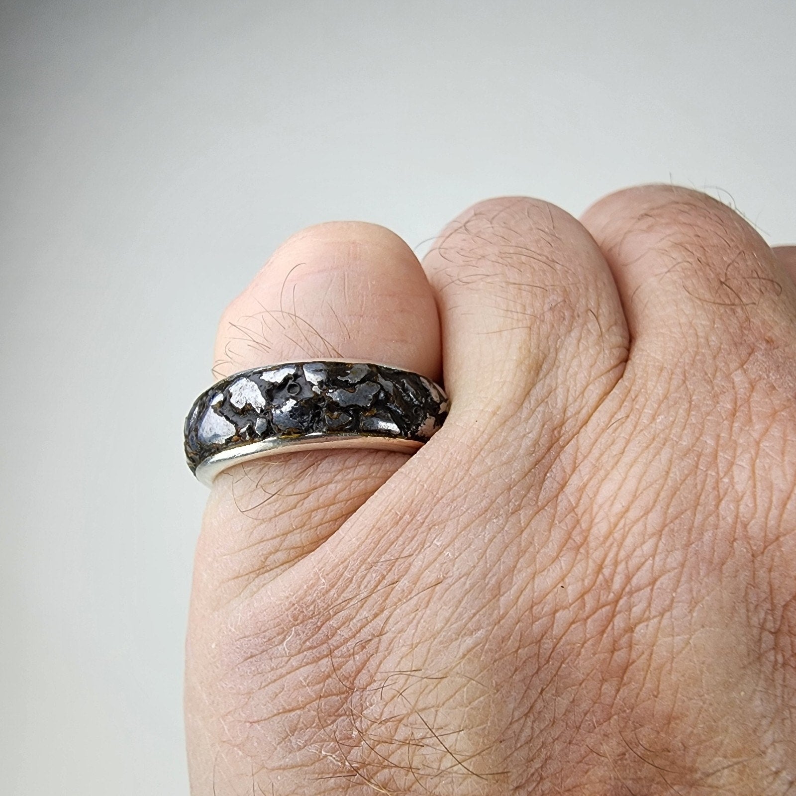 Campo de Cielo Meteorite Band Ring Size 10 1/2 by Starborn Sterling Silver 925