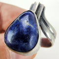 Denim Lapis Modernist Drop Ring Size 9 1/2 Sterling Silver 925 Vintage