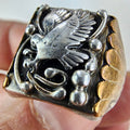 Black Hills Gold Eagle Mens Ring Size 11 Sterling Silver 925 & Brass Vintage