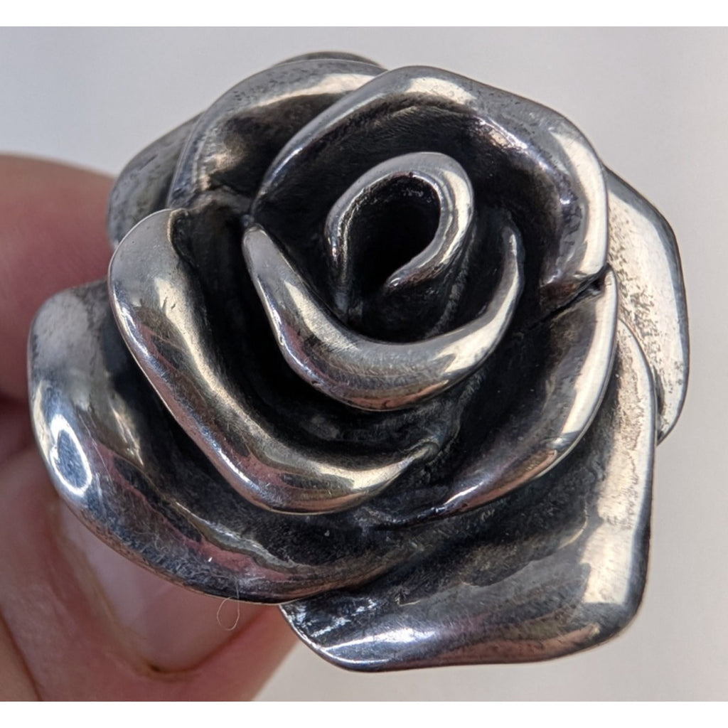 Electroform Flower Rose Sterling Silver 925 Designer Ring Size 7 1/4