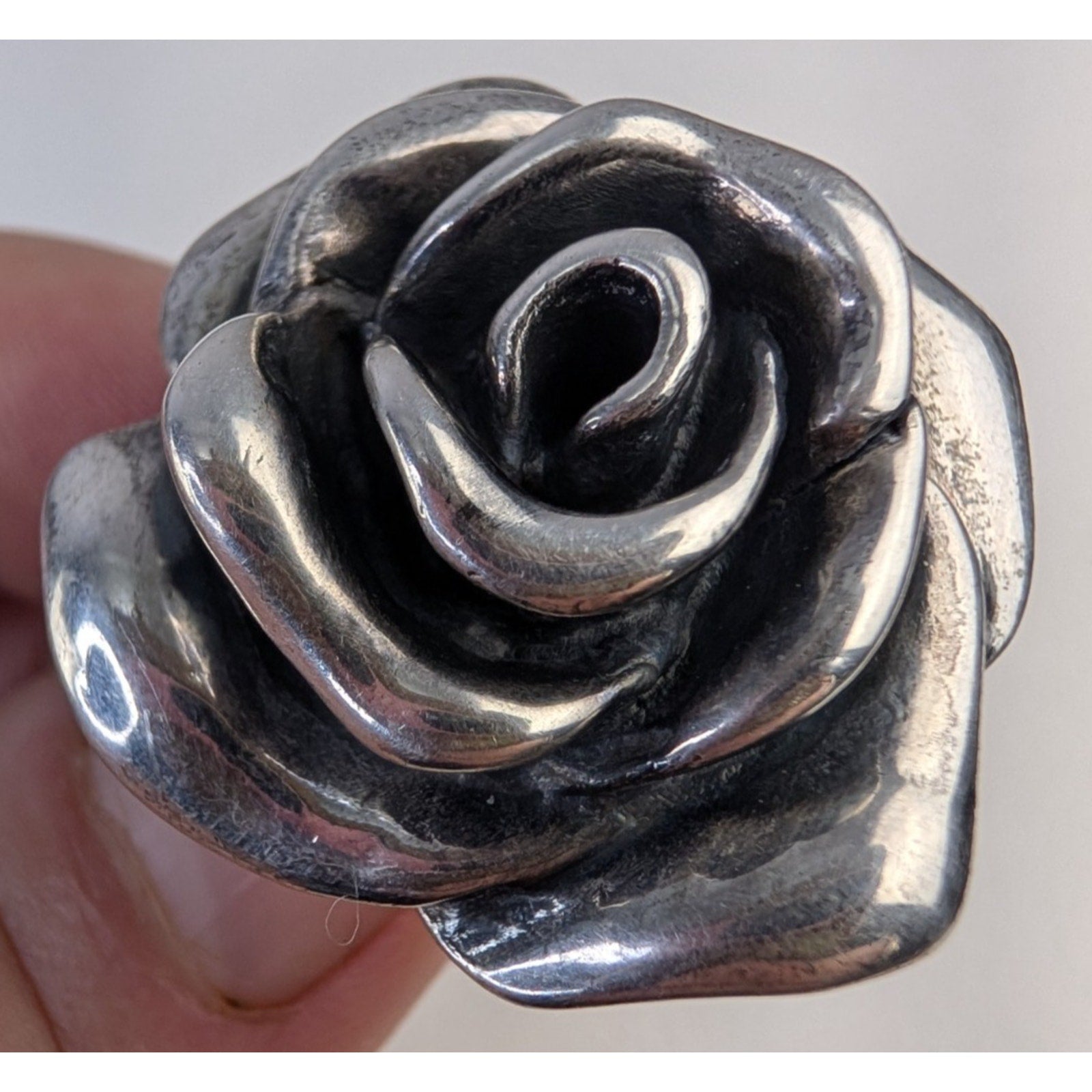 Electroform Flower Rose Sterling Silver 925 Designer Ring Size 7 1/4