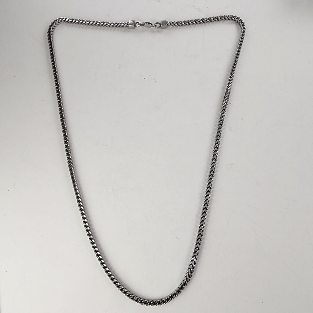 25" Vintage Franco Sterling Silver 5mm Chain Necklace Box Link