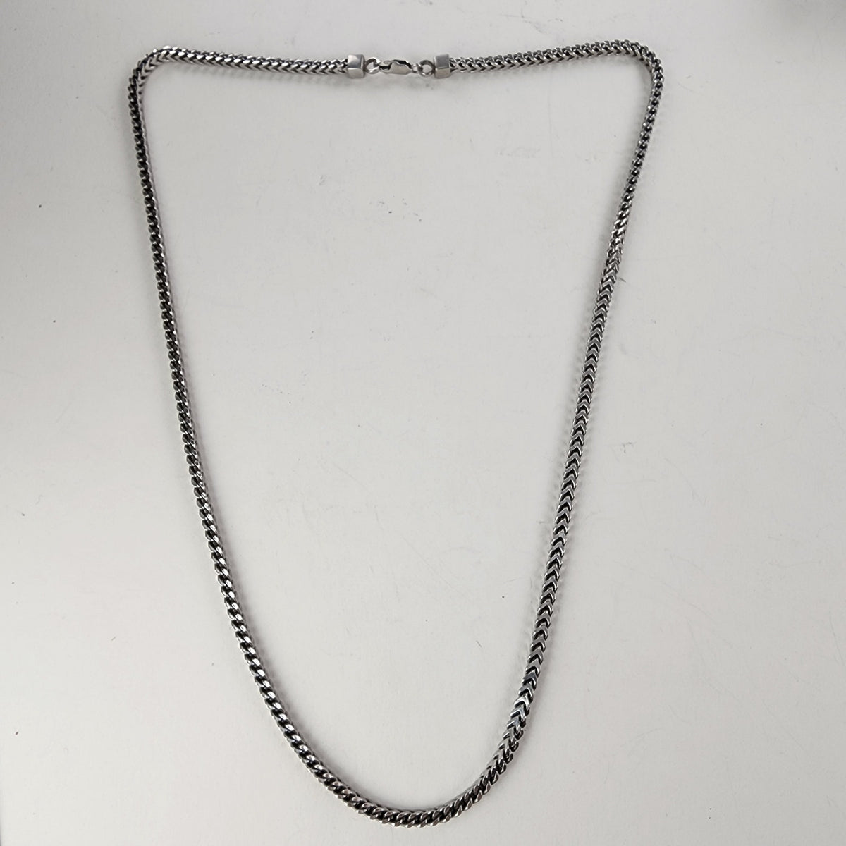 25" Vintage Franco Sterling Silver 5mm Chain Necklace Box Link