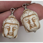 Buddha Head Sterling Silver 925 Dangle Earrings Vintage