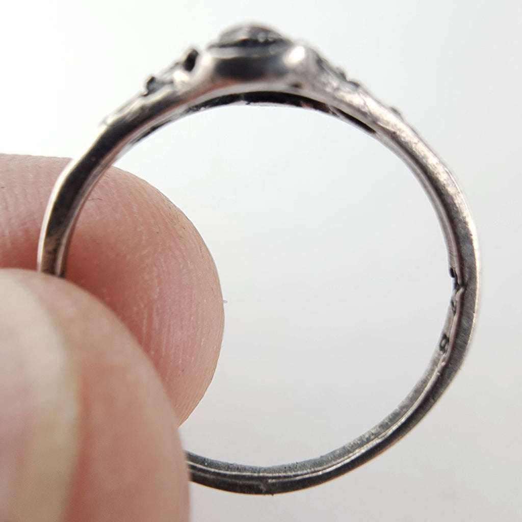 Blue Enamel Ring Size 8 Sterling Silver 925 Vintage
