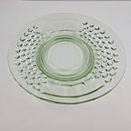 6" UV Uranium Green Glow Glass Plate by American Pioneer Set of 2