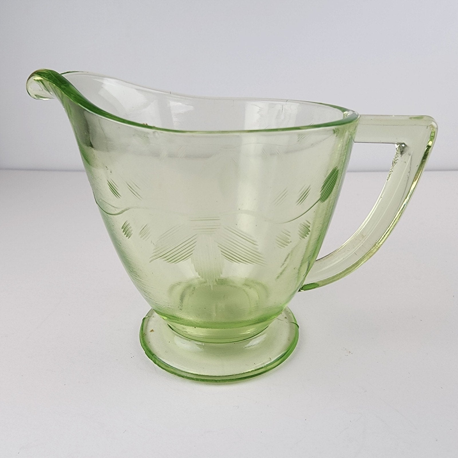 UV Uranium Glow Creamer by Greenburg Vintage Depression Glass