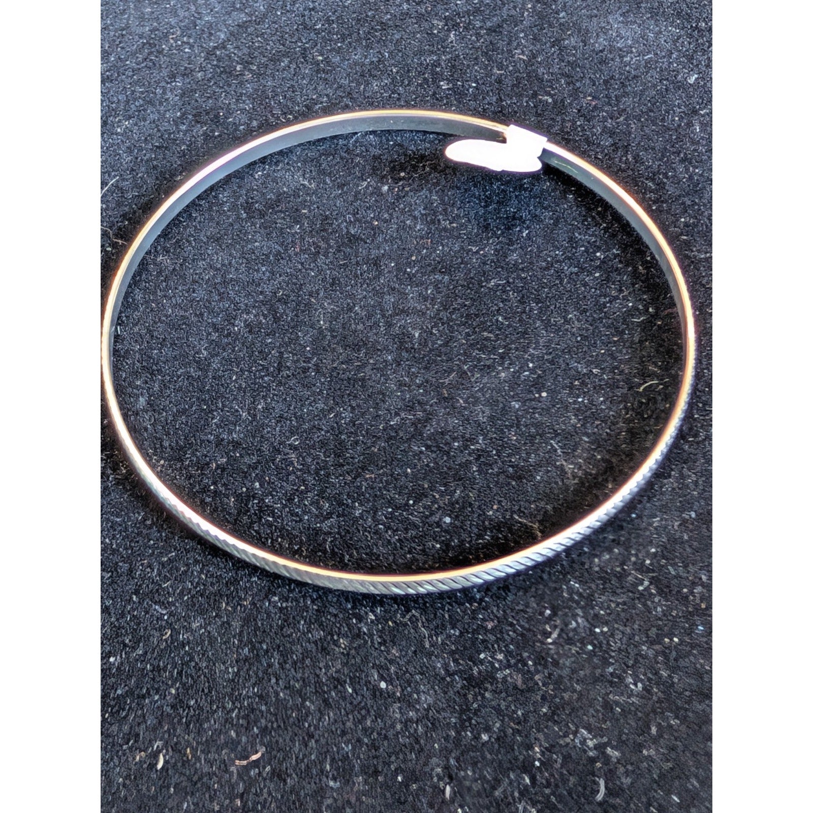 Vintage Diamond Cut Patterned Sterling Silver 925 Textured Bangle 2 1/2"