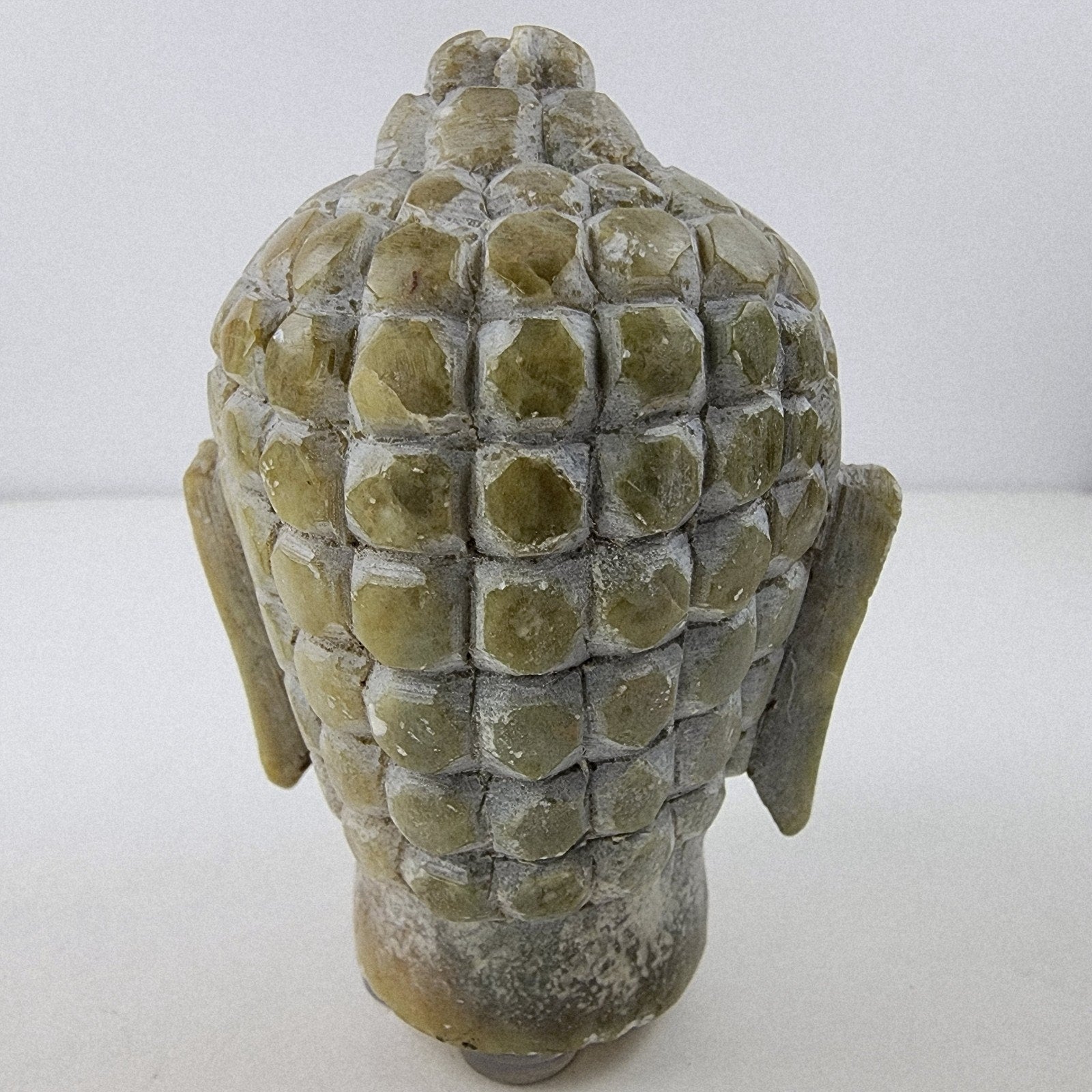 Soapstone Buddha Head Stone Carving India Vintage Tan Stone