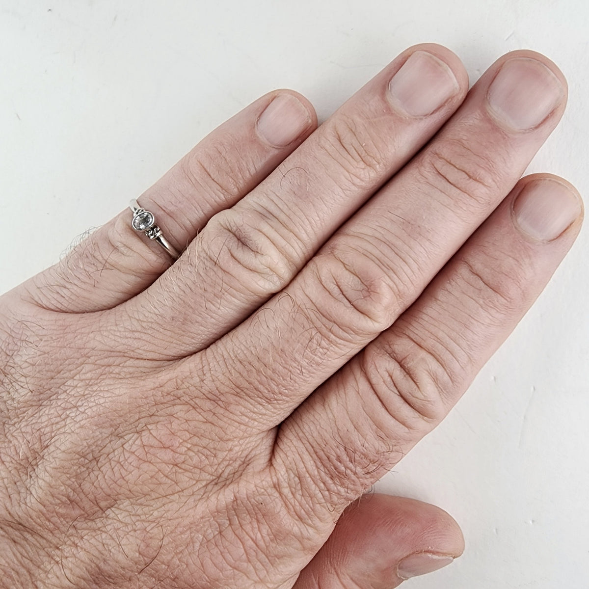 Vintage Clear Quartz Ring Size 7 1/2 in Sterling Silver 925