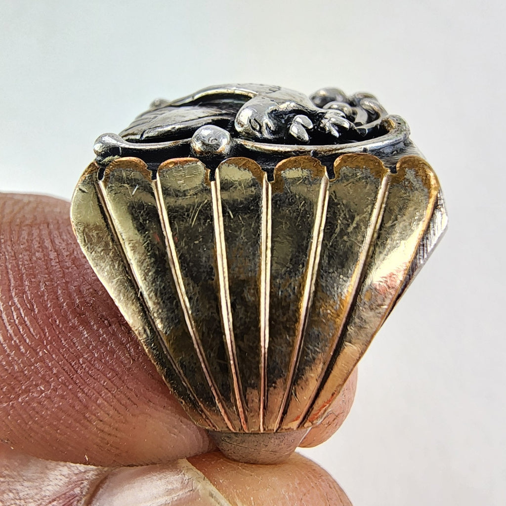 Black Hills Gold Eagle Mens Ring Size 11 Sterling Silver 925 & Brass Vintage