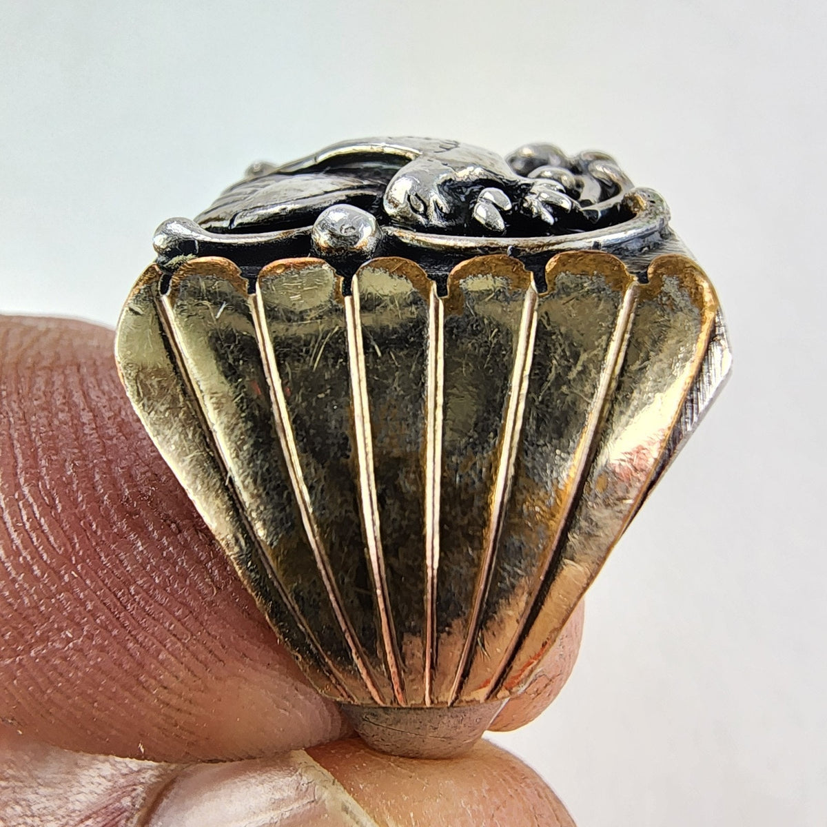 Black Hills Gold Eagle Mens Ring Size 11 Sterling Silver 925 & Brass Vintage