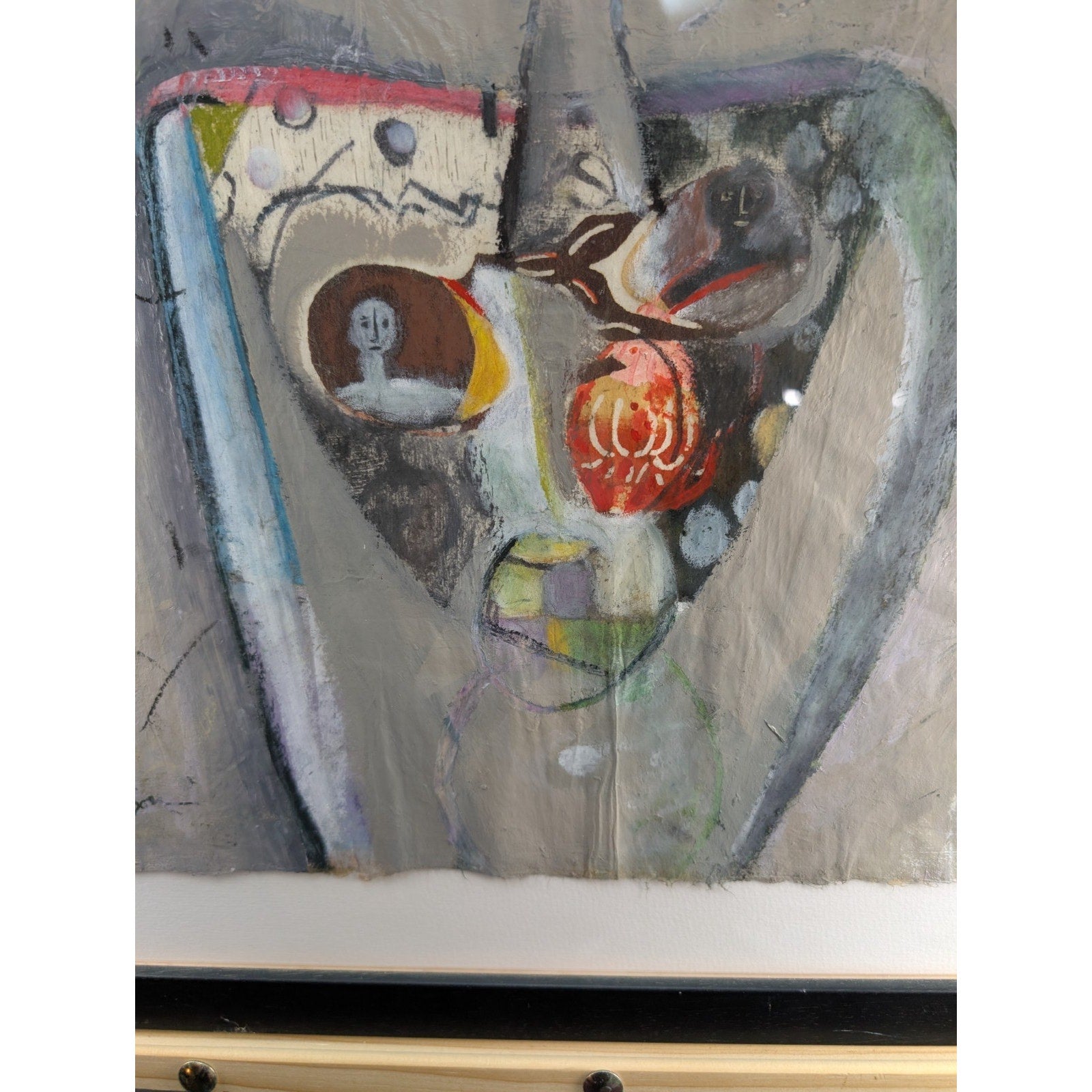 A Woman's Heart Mixed Media Abstract Painting by Judy Henderson 2008