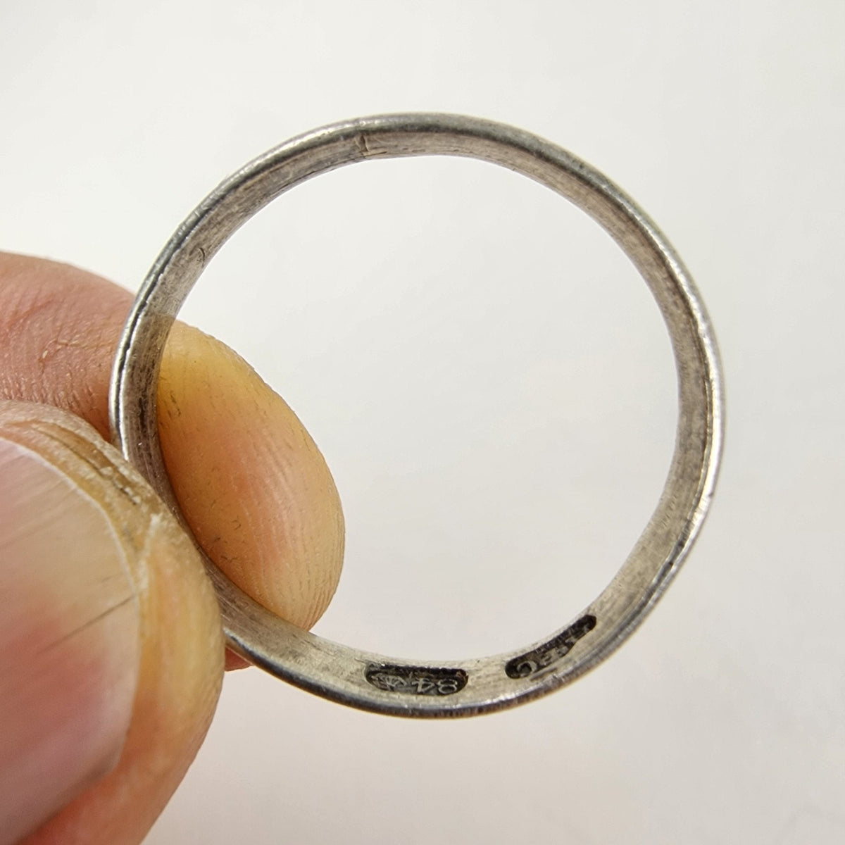 Russian Imperial Silver Band Ring Size 12 1/2 Vintage 875 Sterling 84