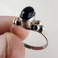Vintage Black Onyx Beaded Ring Size 6 1/4 in Sterling Silver 925