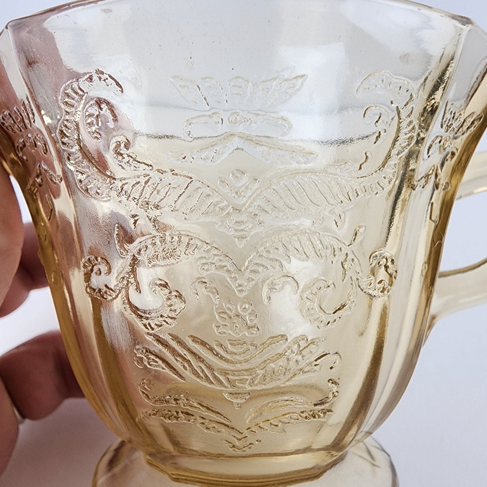 Federal Glass Amber Depression Glass Madrid Creamer Vintage