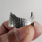Vintage Fish Spoon Ring Adjustable Size 8 in Sterling Silver 925