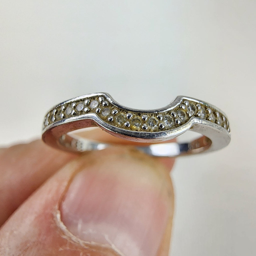 Drop Ring Size 8 Sterling Silver 925 Vintage