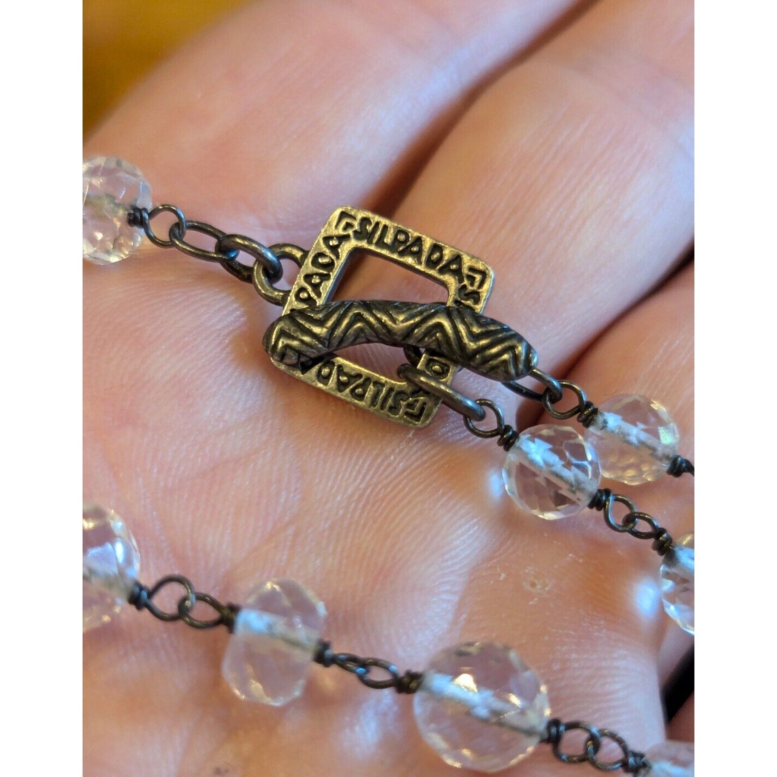 Vintage SILPADA Sterling Silver 925 34" Beaded Station Necklace Faceted Mexico