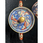 Japanese IMARI Coffee Creamer and Sugar Bowl Hand Painted Porcelain MCM Arita