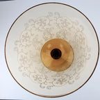 7" Etched Amber Depression Glass Stemmed Wine Glass Vintage