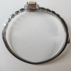 Ethopian Opal Halo Sterling Silver 925 Hinged Designer Bracelet