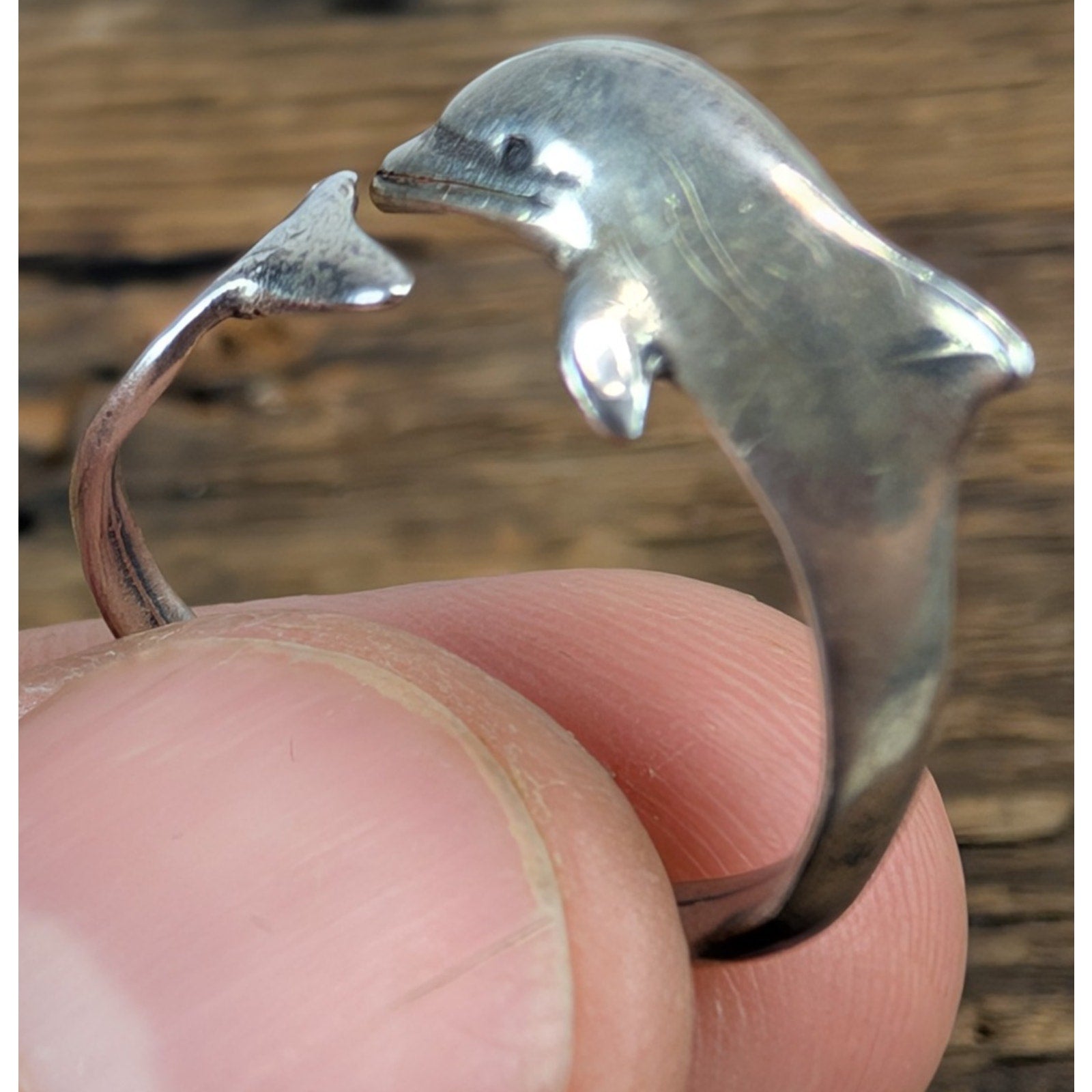 Vintage Dolphin Bypass Sterling Silver 925 Ring Size 6 3/4